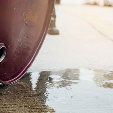 Drum spilling drycleaning chemical Perc onto pavement