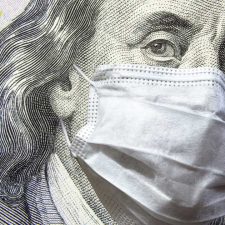 Benjamin Franklin Hundred Dollar Bill With Pandemic Mask